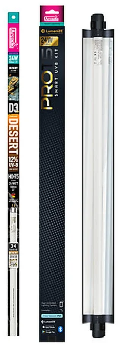 Arcadia - Luminaire Pro T5 Uvb Kit D3+ 12% Uvb 24 Watt - Réptiles