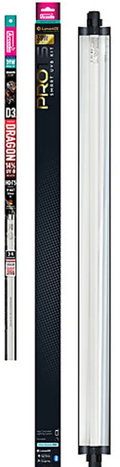 Arcadia - Luminaire Pro T5 Uvb Kit Dragonlamp 14% Uv-B, 39 Watt - Réptiles