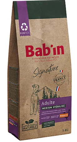 Bab'in - Croquettes Poulet pour Chien Medium Stérilisé