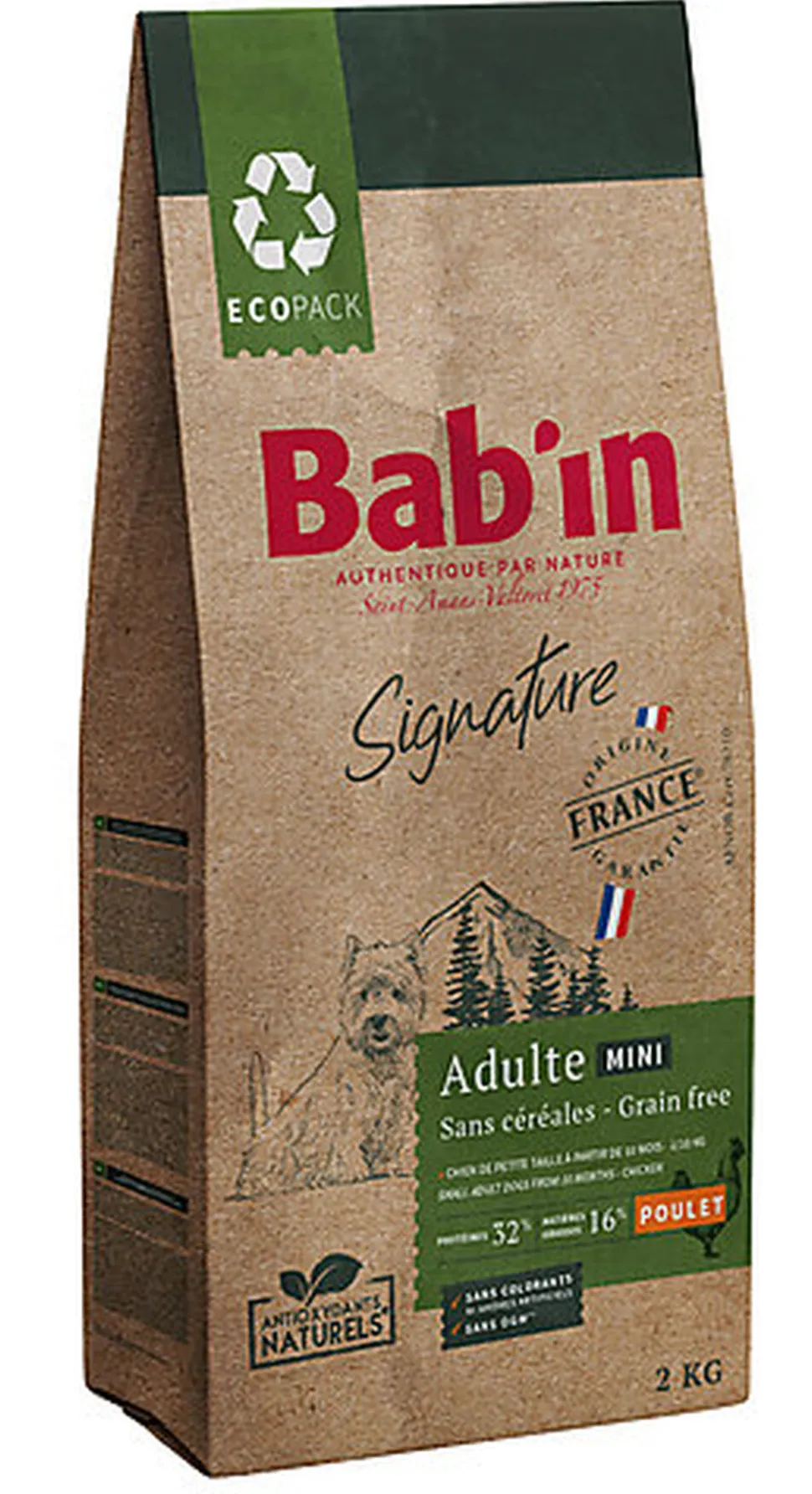 Bab'in - Croquettes sans Céréales Poulet pour Chien Mini