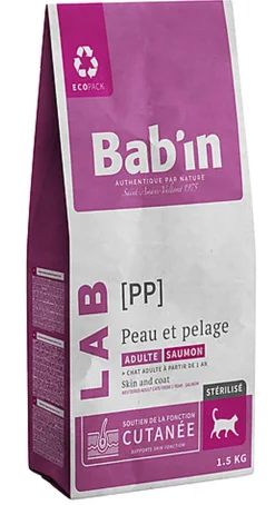 Bab'in - Croquettes Vétérinaires LAB Peau & Pelage pour Chats - 1,5Kg