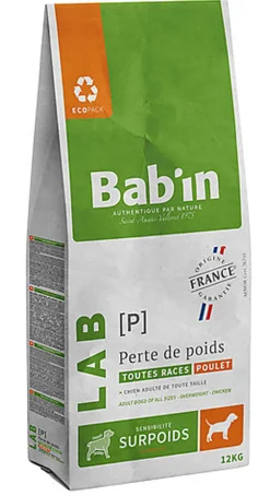 Bab'in - Croquettes Vétérinaires LAB Perte de Poids pour Chien Medium & Maxi