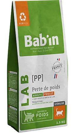Bab'in - Croquettes Vétérinaires LAB Perte de Poids pour Chat