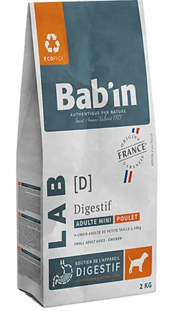 Bab'in - Croquettes Vétérinaires LAB Digestion pour Chien Mini