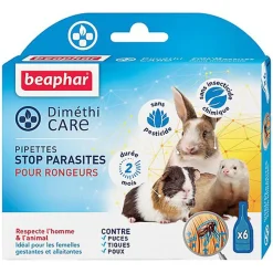 Beaphar - DiméthiCARE pipettes stop parasites pour rongeurs - 6 x 0,75ml