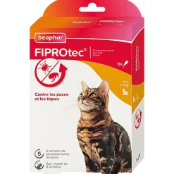 Beaphar - Pipettes Antiparasitaires Fiprotec pour Chat - X6