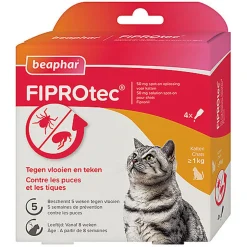 Beaphar - Pipettes Antiparasitaires Fiprotec pour Chat - X4