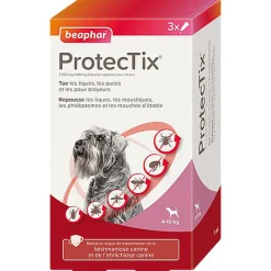 Beaphar - ProtecTix 100 mg/500 mg Solution Spot-on pour Chiens entre 4 et 10kg  - 3x1ml