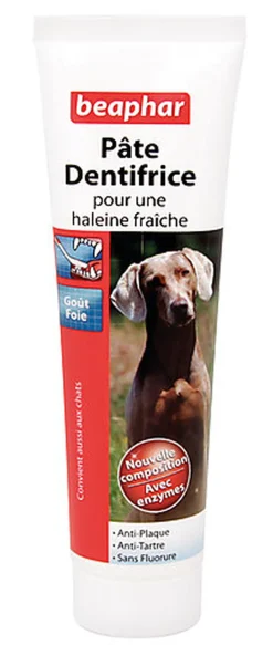 Beaphar - Pâte Dentifrice 2 Enzymes au Goût Foie pour Chien - 100g