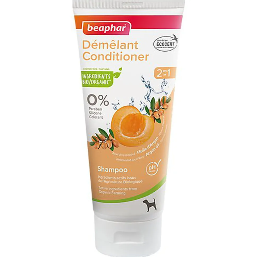 Beaphar - Shampoing Bio Démêlant 2en1 Abricot & Huile D'argan - 200ml