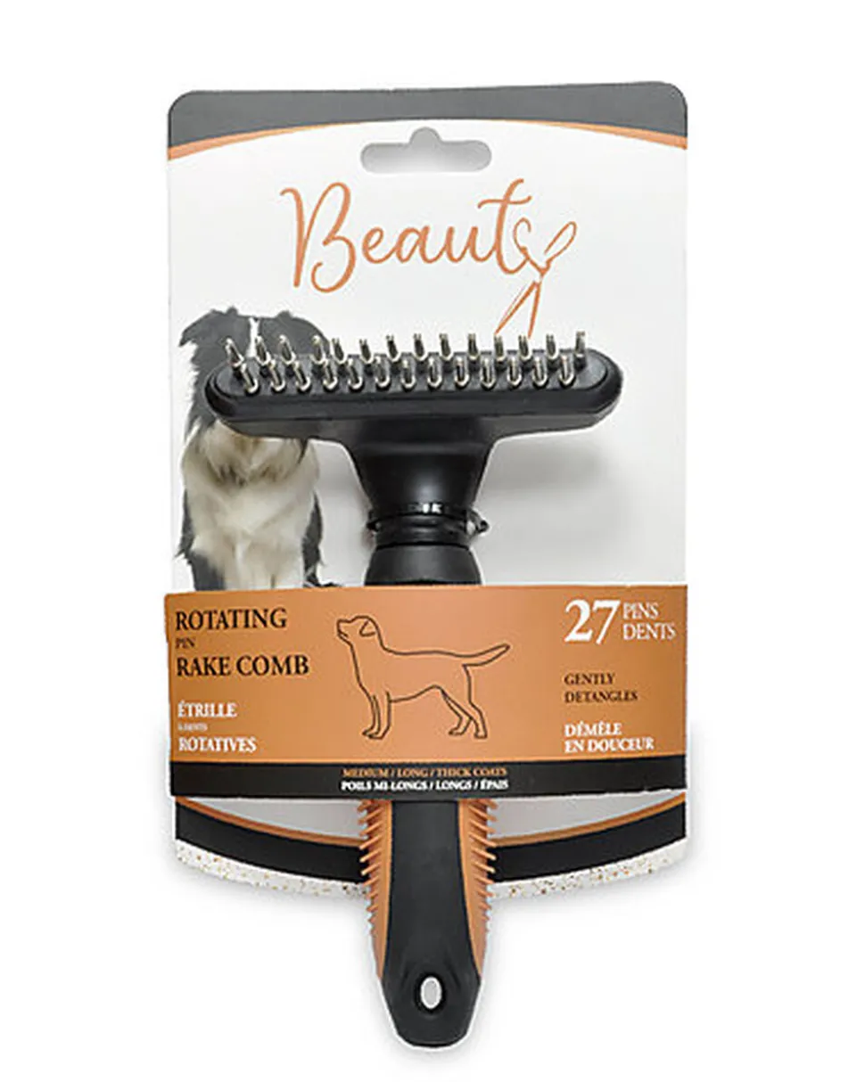 Beauty - Etrille à 27 Dents Rotatives pour Chiens - 15cm
