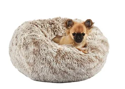 Bobby - Coussin Donut Poilu Taupe pour Chien