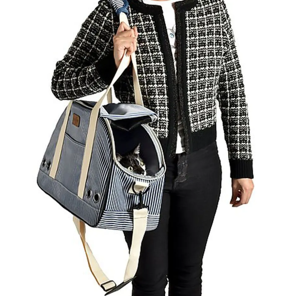 Bobby - Sac de Transport Tennis Marine pour Chiens et Chats - 45cm