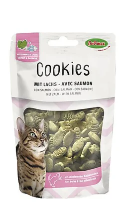 Bubimex - Biscuits à l'Herbe à Chat et au Saumon pour Chat - 50g