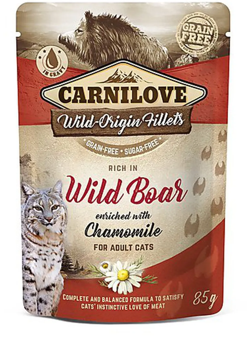 Carnilove - Chat Adulte Sanglier Sauvage Et Camomille - Pochon - 85g