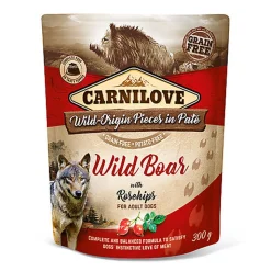 CARNILOVE - CHIEN ADULTE SANGLIER SAUVAGE ET ROSE MUSQUÉE POCHON - 300 GR