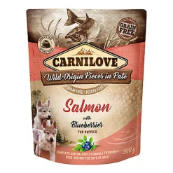 CARNILOVE - CHIEN PUPPY SAUMON ET MYRTILLES POCHON - 300 GR