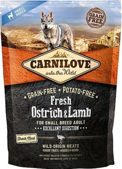 Carnilove - Croquettes ADULTE SMALL DIGESTION AUTRUCHE & AGNEAU - 1,5 KG