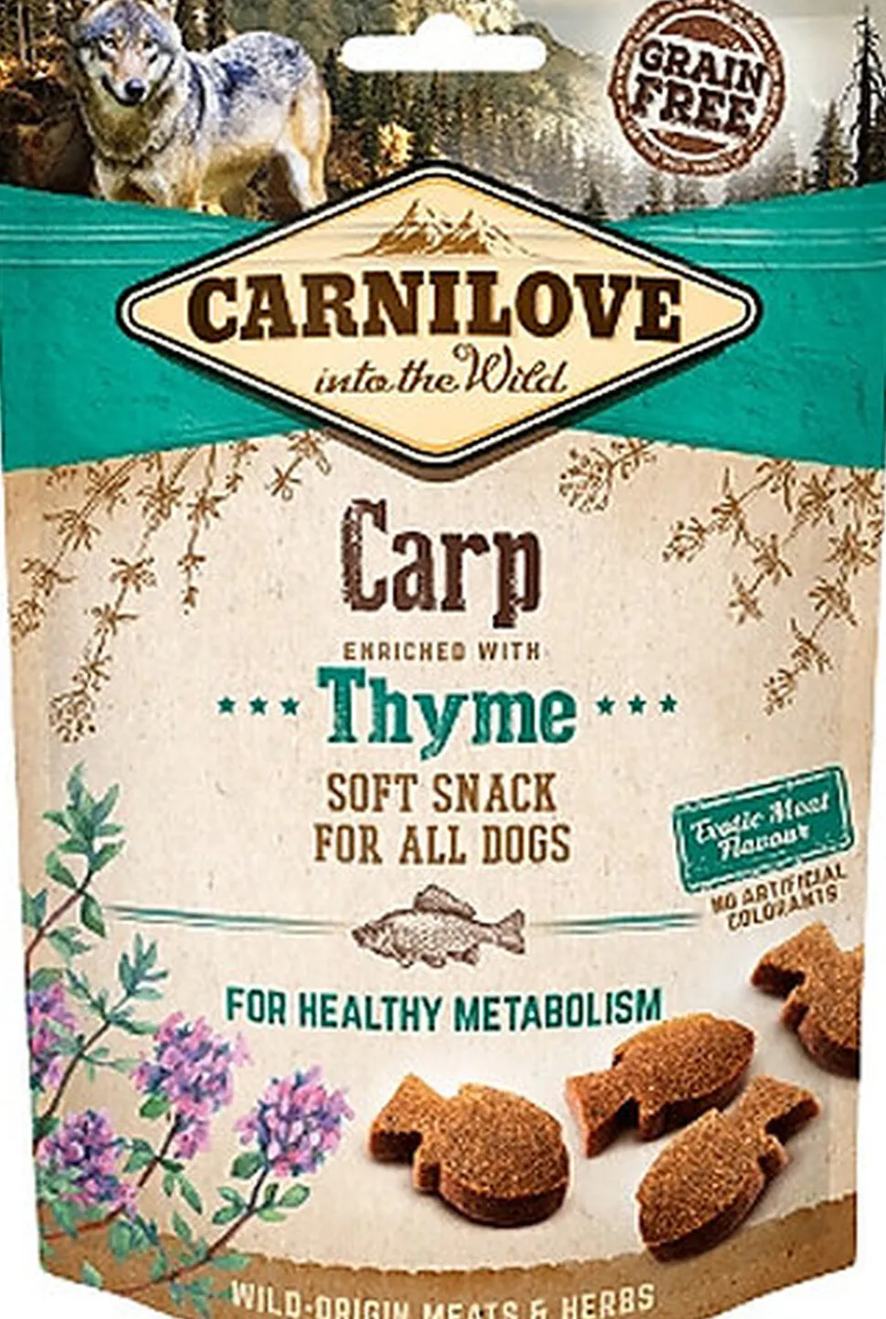Carnilove - Friandises Semi-humide Carpe et Thym pour Chien - 200g