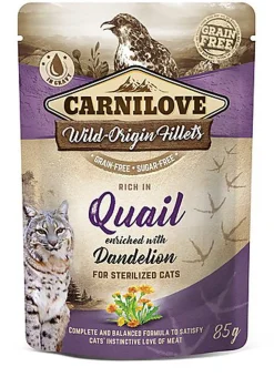 Carnilove - Sachet Fraîcheur Adulte Caille et Pissenlit pour Chats - 85g