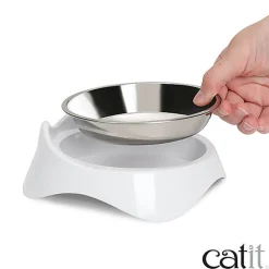 Catit - Bol de nourrissage Pixi Blanc pour Chat - 16,5cm