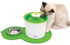 Catit - Tapis de Silicone Rond Vert pour Chats - 46x29cm