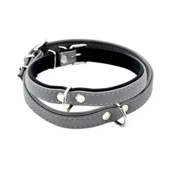 Comme Un Roi - Collier Cuir So Nature Gris pour Chien