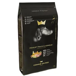 Comme Un Roi - Croquettes Adulte au Poulet Frais et Agneau pour Chien de Moyenne Taille