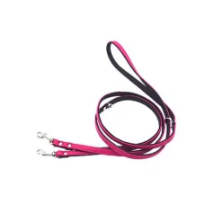 Comme Un Roi - Laisse Cuir Ajustable So Trendy Rose / Noir pour Chien - 200cm