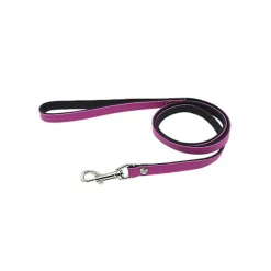 Comme Un Roi - Laisse Cuir So Trendy Rose / Noir pour Chien et Chat - 120cm