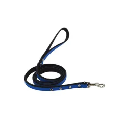 Comme Un Roi - Laisse Cuir et Strass So Trendy Bleu / Noir pour Chien et Chat - 120cm