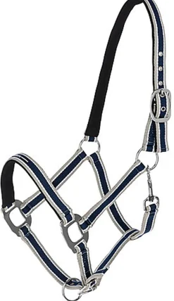 Covalliero - Licol Réglable Cora bleu foncé, gris, blanc