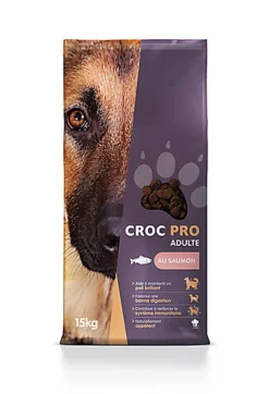 Croc Pro - Croquettes Adulte au Saumon pour Chiens - 15Kg