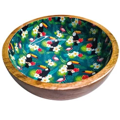 Croci - Bol en Bois Mango Decal Toucans pour Chiens et Chats