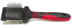 Croci - Brosse Double Carder Vanity Poils Long Plastique pour Chiens - M