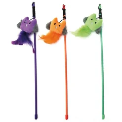 Croci - Canne à Pêche Hibou Halloween pour Chats - 40cm