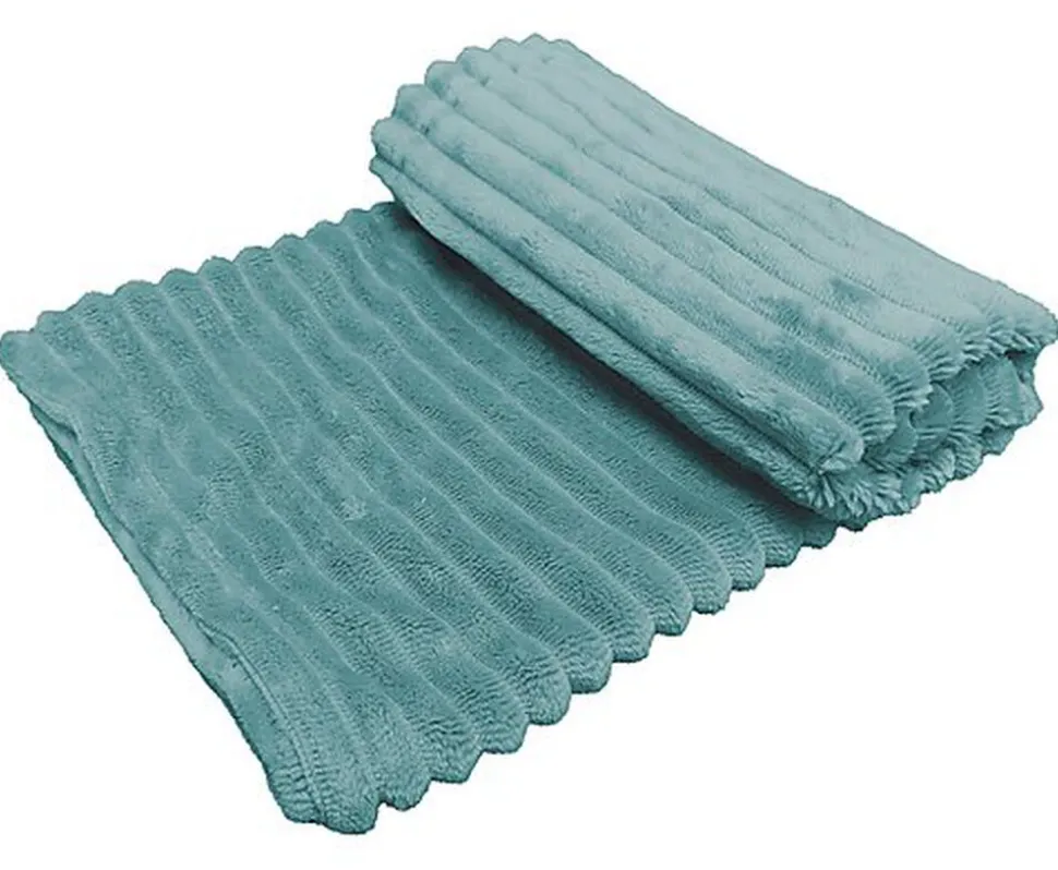 Croci - Couverture Plaid en Tissus Turquoise - 100x70cm