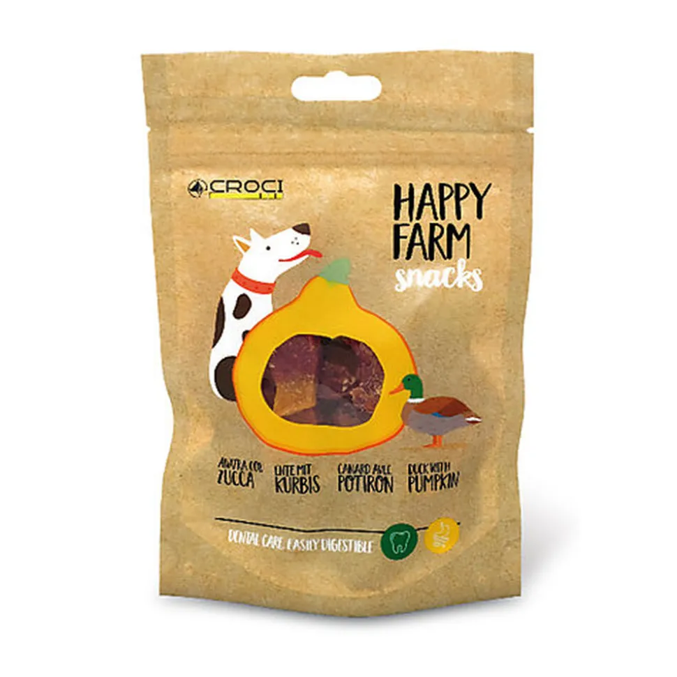 Croci - Friandises Happy Farm Citrouille et Canard pour Chiens - 80g