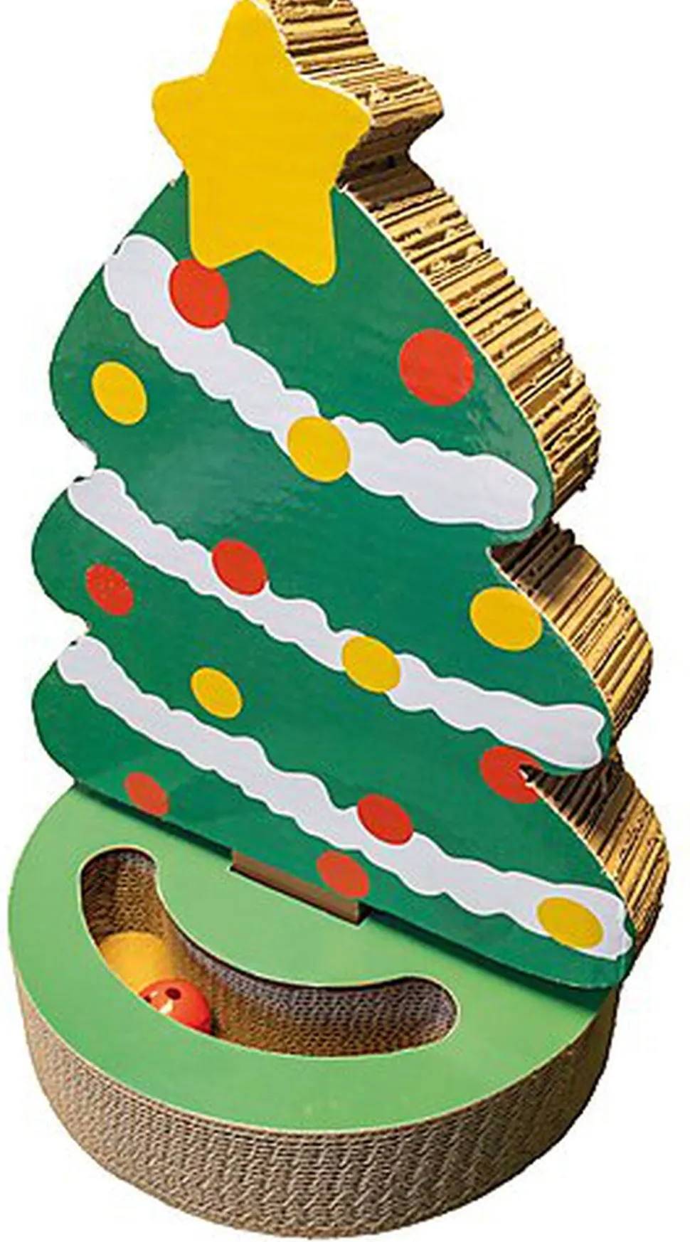 Croci - Griffoir en Carton Sapin Noël pour Chat - 56X44X45 cm