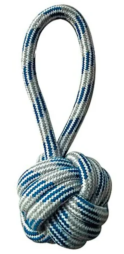 Croci - Jouet Boule en Corde avec Poignée Bleu pour Chiens - 20cm