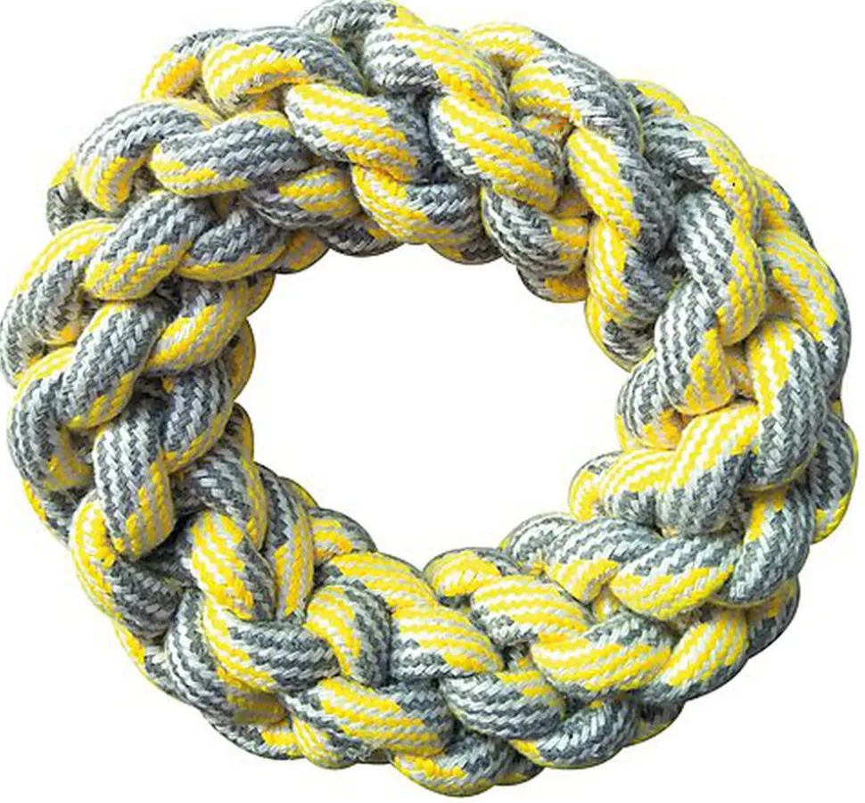 Croci - Jouet Corde Anneau Jaune Pastel pour Chiens - 18cm