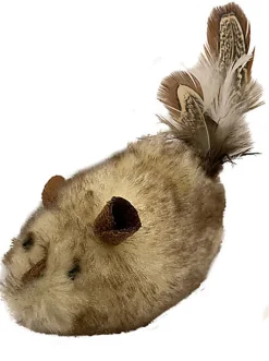 Croci - Jouet Mouse Grincer Plumes pour Chats - 8cm