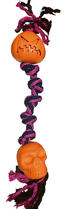 Croci - Jouet Scary Pumpkin à Mâcher avec Corde pour Chiens - 38cm