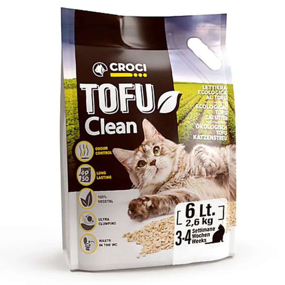 Croci - Litière Tofu Clean pour Chats - 6L/2,6Kg