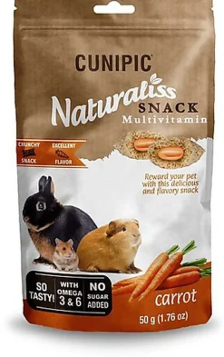 Cunipic - Friandises Naturaliss Snack Multivitamin aux carottes pour Lapins - 50g