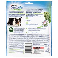 DENTALIFE - Friandises à mâcher ACTIVFRESH bucco-dentaire pour Chiens Moyens - 115g