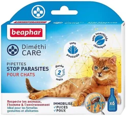DiméthiCARE - Pipettes STOP Parasites pour Chat - 6x1ml