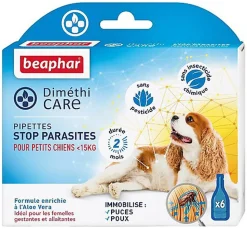 DiméthiCARE - Pipettes STOP S Parasites pour Petit Chien - 6x1,5ml