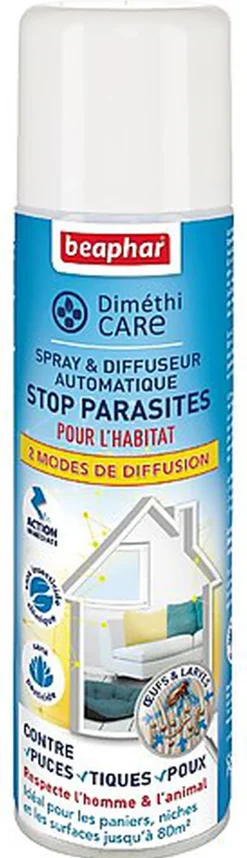 DiméthiCARE - Spray et Diffuseur STOP Parasites pour Habitat - 250ml