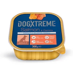 DogXtreme - Boîte au Saumon et aux Carottes pour Chien Adulte - 300g